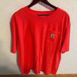 Carhartt Bright Red Tee with Pocket